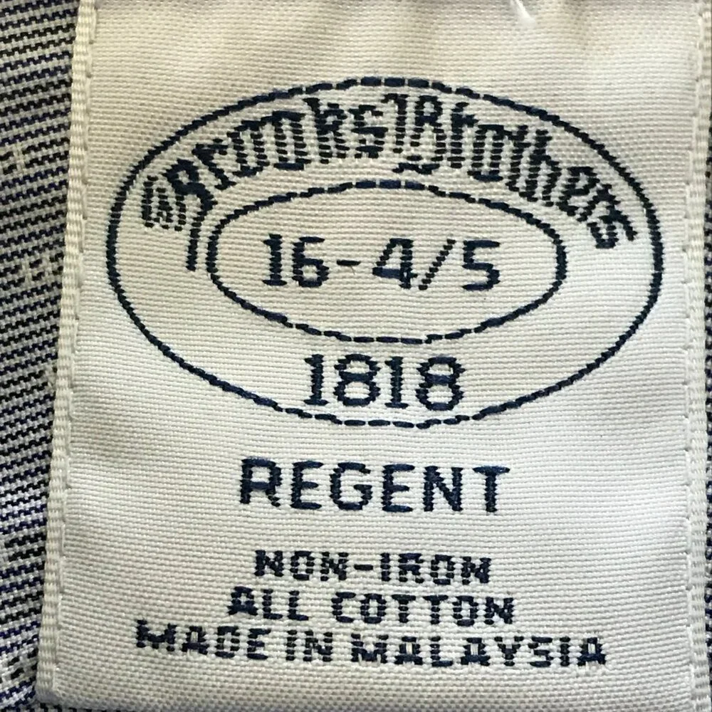 Brooks Brothers 1818 Regent Non Iron Dress Shirt Men 16-4/5 Gray Button Up 17020 - Picture 3 of 12
